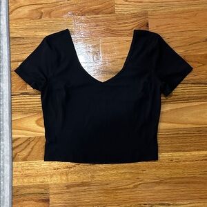 lululemon athletica Black Deep V Crop Top